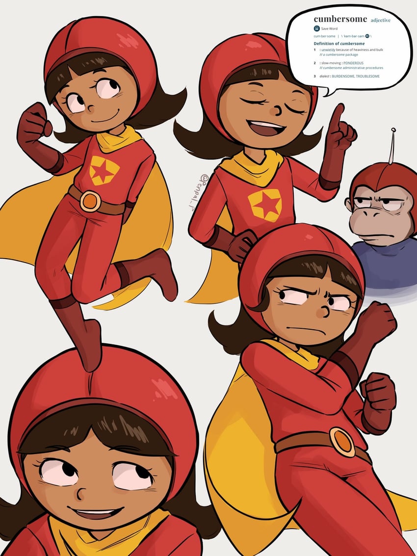 becky botsford, wordgirl, bob botsford, and captain huggy face (wordgirl) drawn by penpal-p