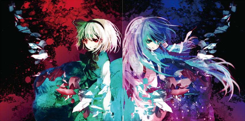 kochiya sanae and konpaku youmu (touhou and 1 more) drawn by mirimo