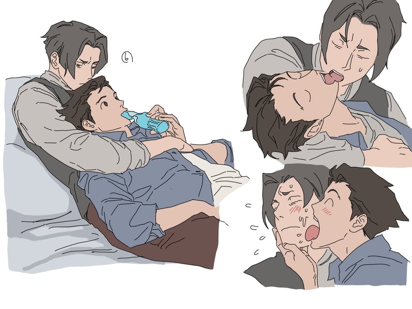 phoenix wright and miles edgeworth (ace attorney) drawn by jibog1043588