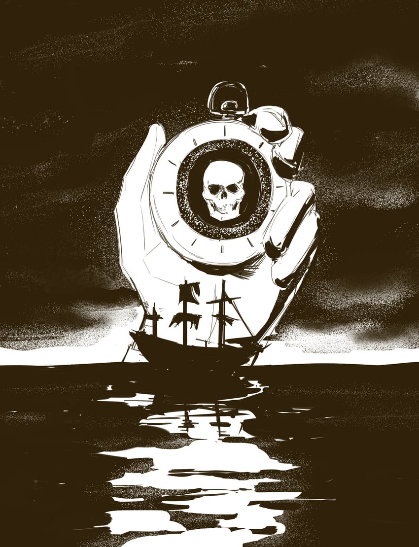 return of the obra dinn drawn by maskedchip