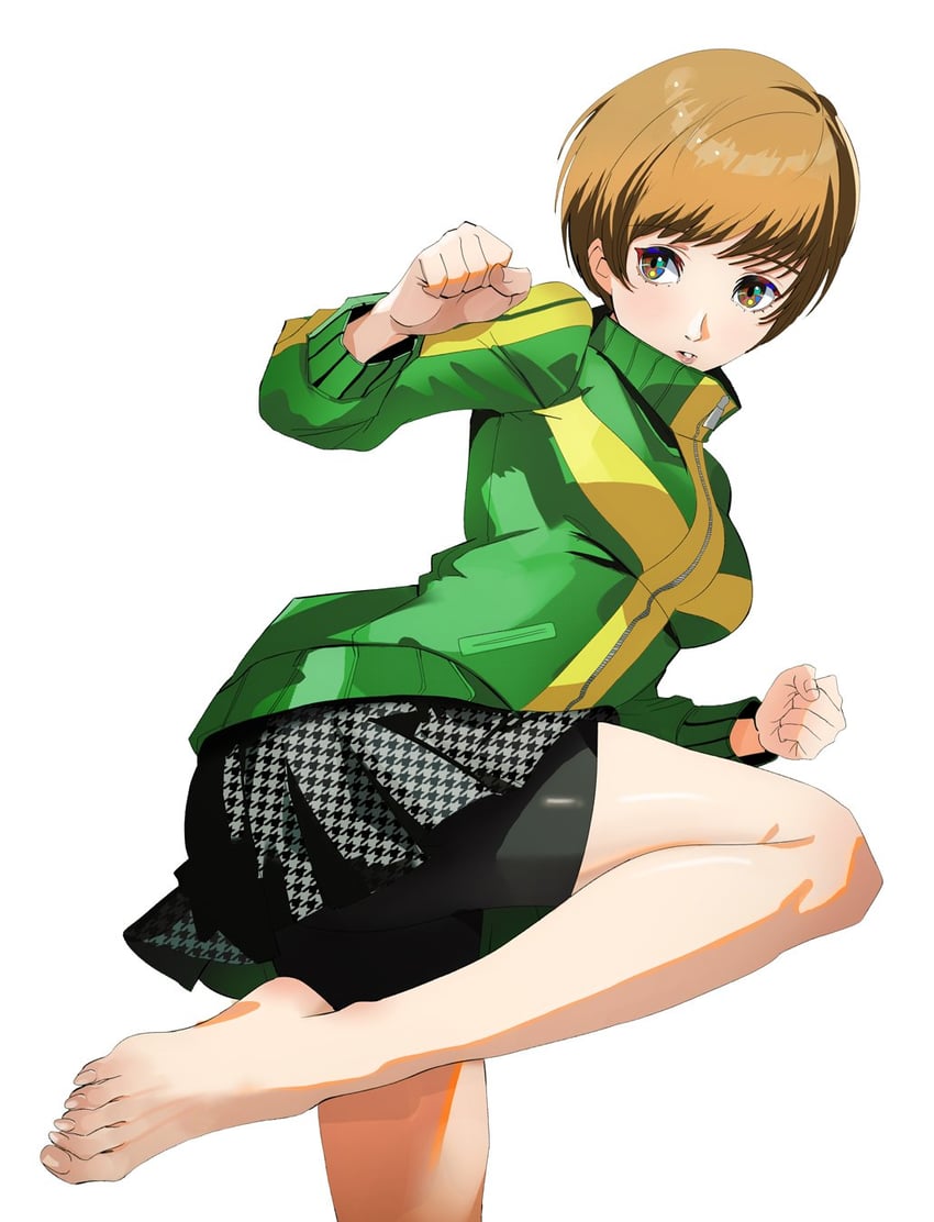 satonaka chie (persona and 1 more) drawn by davoxime
