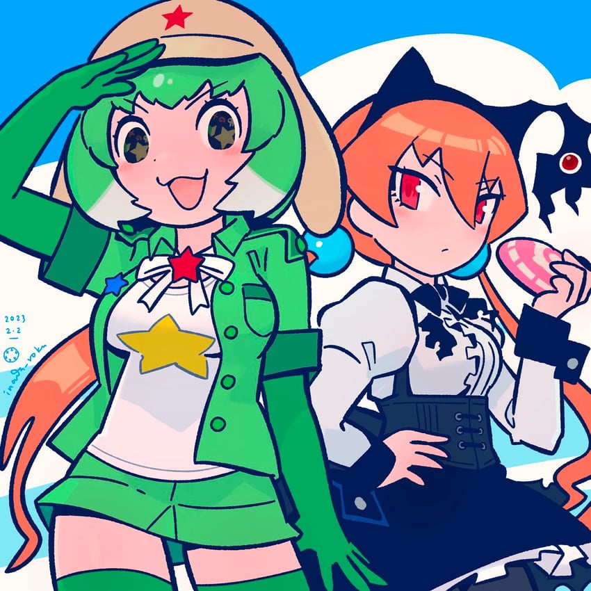 alisa southerncross and keroro (kemono friends and 2 more) drawn by inada_roku