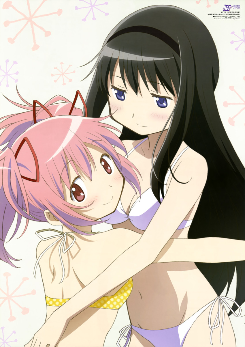 akemi homura and kaname madoka (mahou shoujo madoka magica and 1 more) drawn by shinohara_kenji