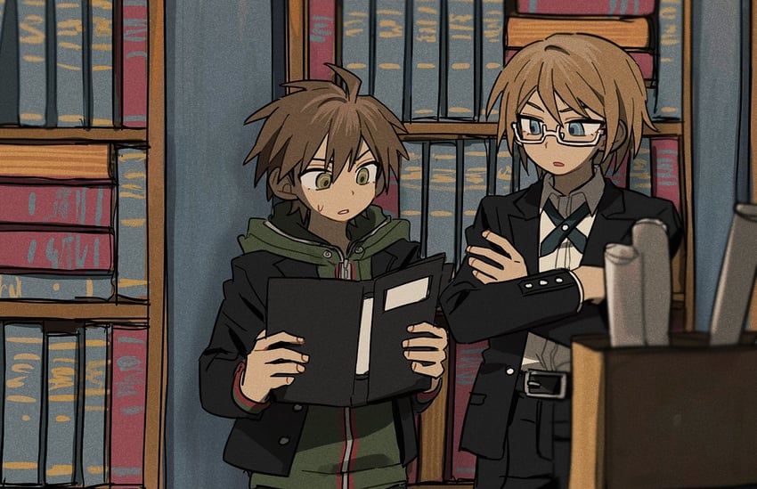 naegi makoto and togami byakuya (danganronpa and 1 more) drawn by 2hyu_00