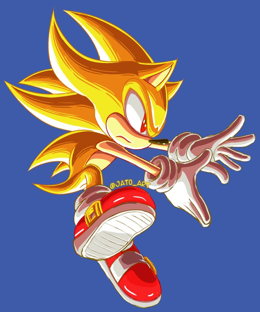 sonic the hedgehog and super sonic (sonic) drawn by jat0_art