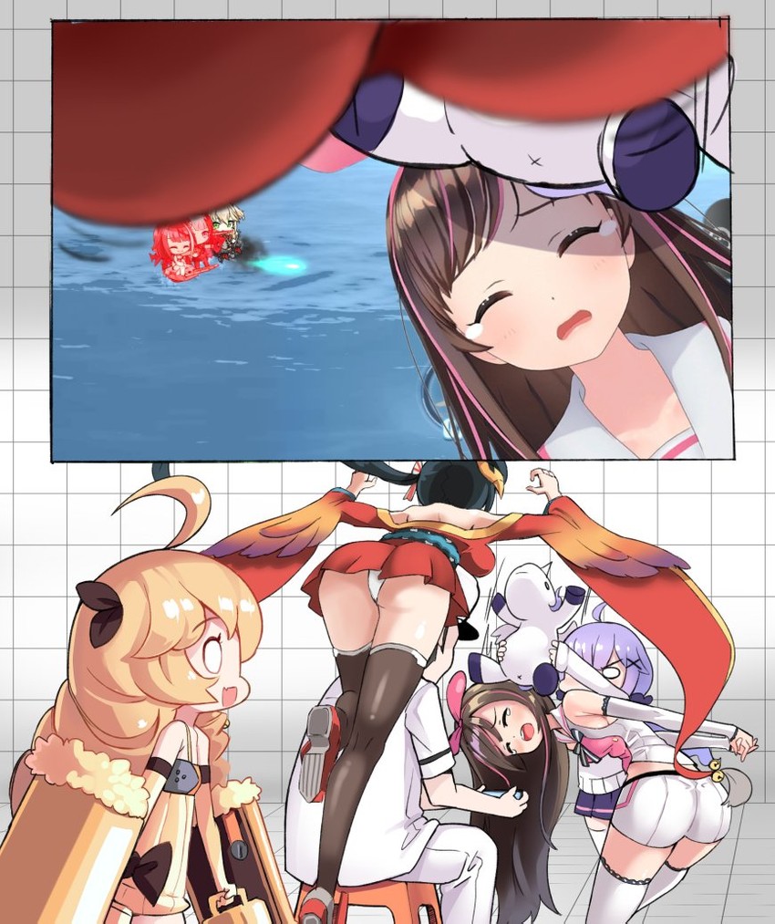 taihou, commander, unicorn, kizuna ai, admiral graf spee, and 3 more (azur lane and 1 more) drawn by hm_(hmongt)
