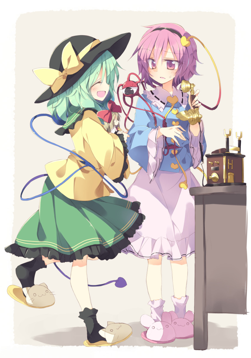 komeiji koishi, komeiji satori, and shanghai doll (touhou) drawn by satou_kibi