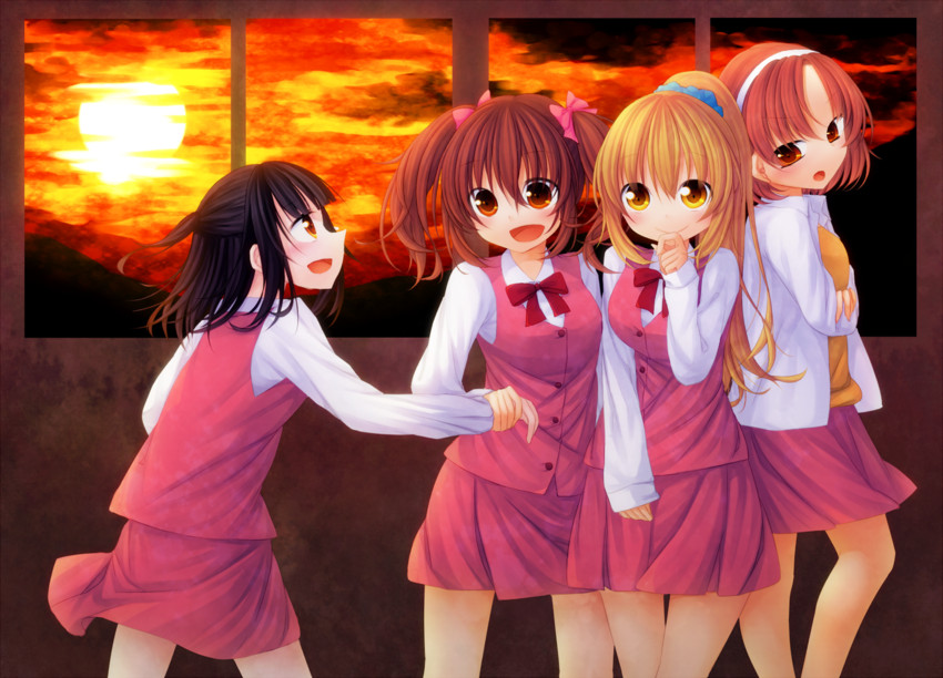 narukami aki, furukawa misao, saotome haruna, and yoshino kazuki (misao) drawn by sakime_aira