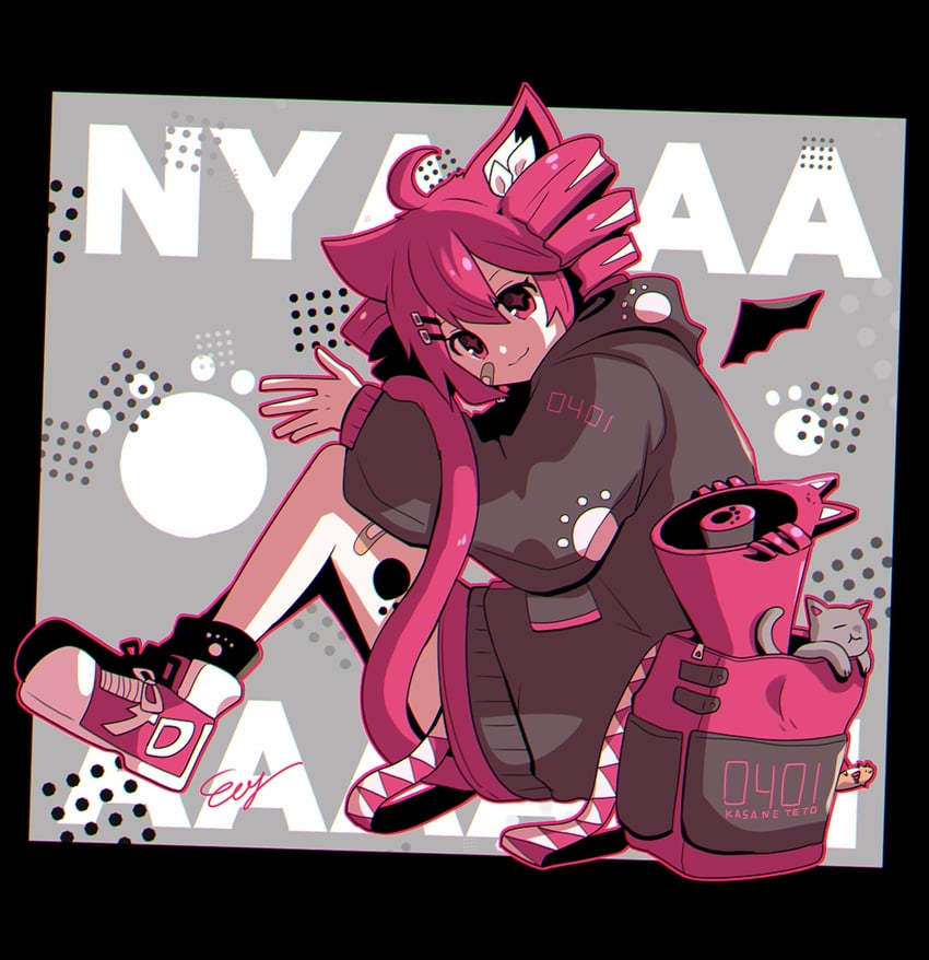kasane teto and kasane neko (utau and 1 more) drawn by np_eny