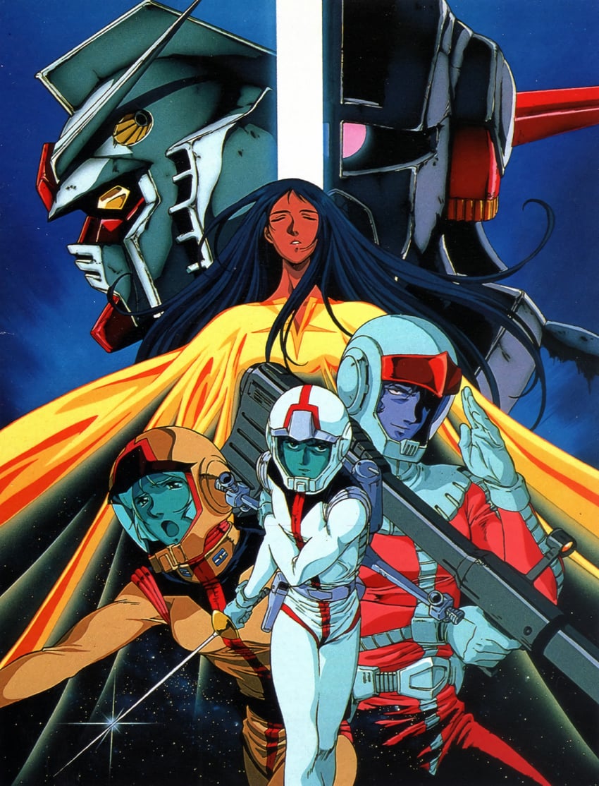 char aznable, rx-78-2 gundam, amuro ray, sayla mass, lalah sune, and 1 more (gundam and 2 more) drawn by ousaka_hiroshi