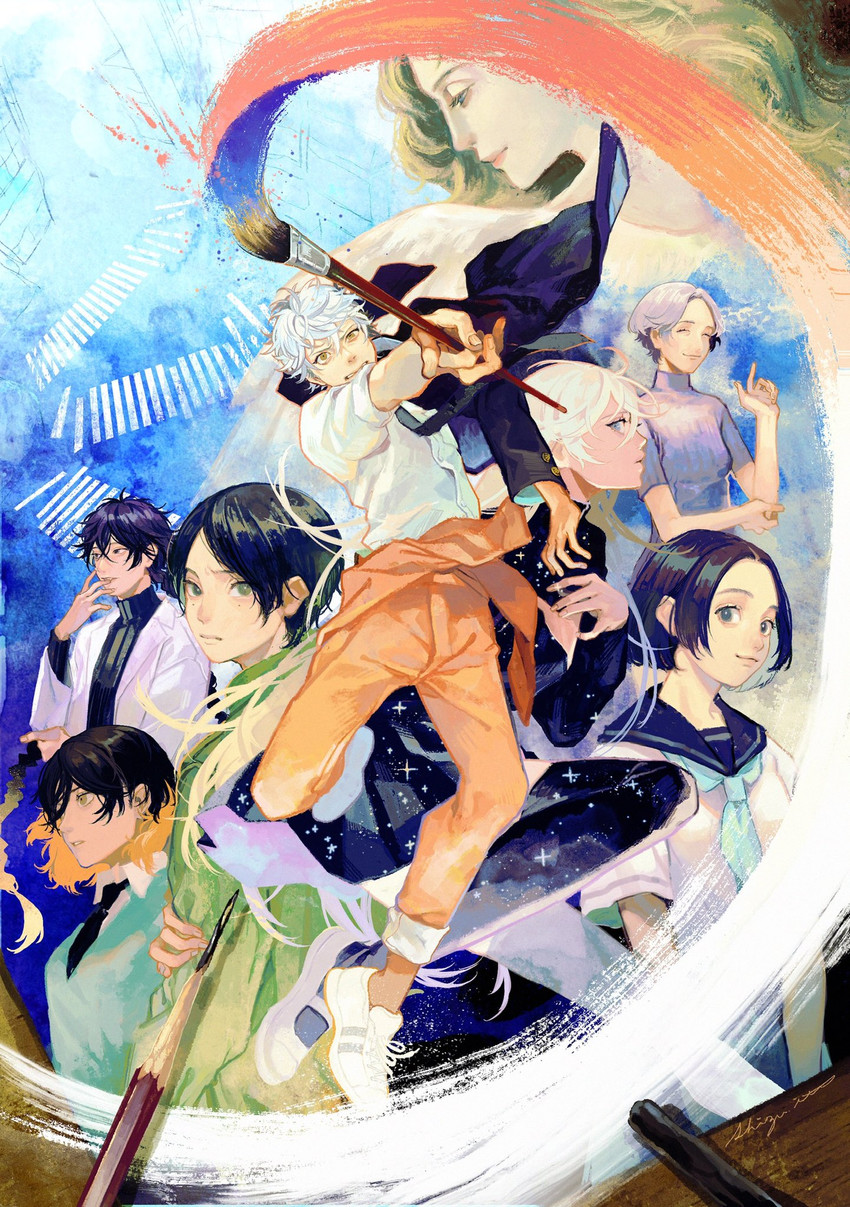 yaguchi yatora, hashida haruka, ayukawa ryuuji, takahashi yotasuke, mori maru, and 2 more (blue period) drawn by itou_shizu