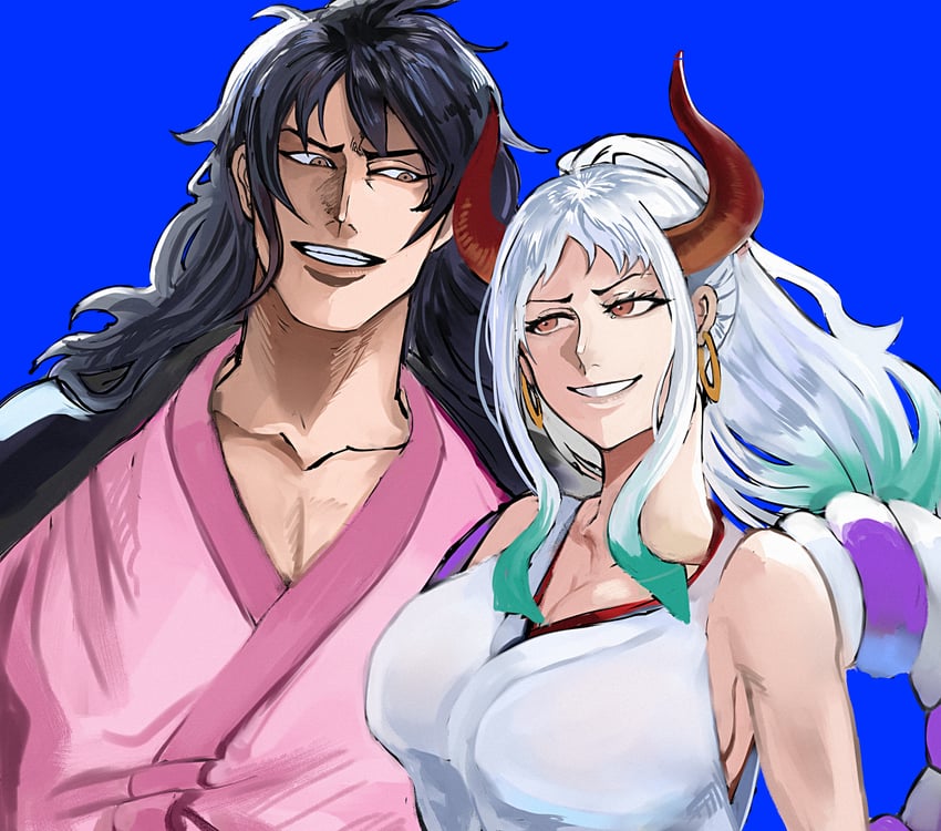 yamato and kouzuki momonosuke (one piece) drawn by sani_sanbai2