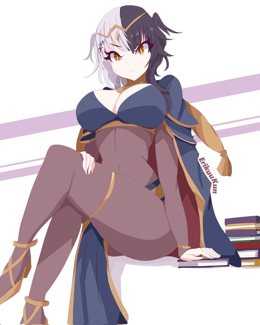 shiori novella and tharja (hololive and 3 more) drawn by erikuukun