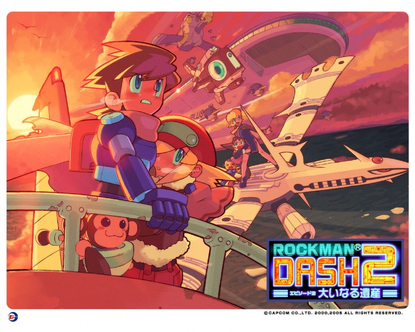 tron bonne, roll caskett, servbot, mega man volnutt, data, and 2 more (mega man and 2 more) drawn by ishikawa_hideki