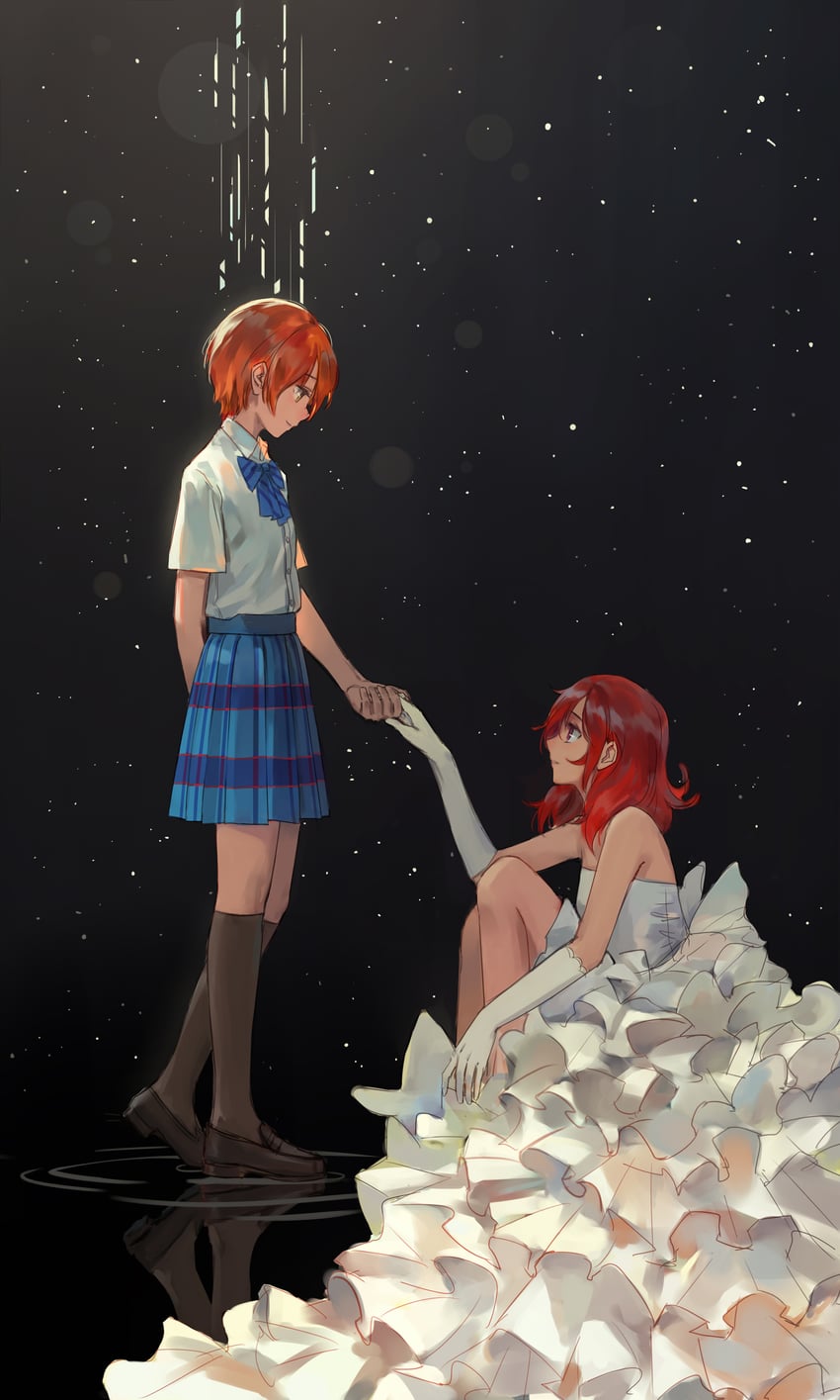 nishikino maki and hoshizora rin (love live! and 1 more) drawn by bamboo_nima