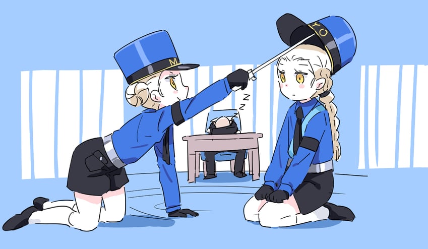 caroline, justine, and igor (persona and 1 more) drawn by tonmoh