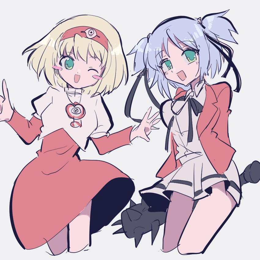 mitsukai dokuro and tanaka punie (bokusatsu tenshi dokuro-chan and 1 more) drawn by nooa_(souzikisuki)
