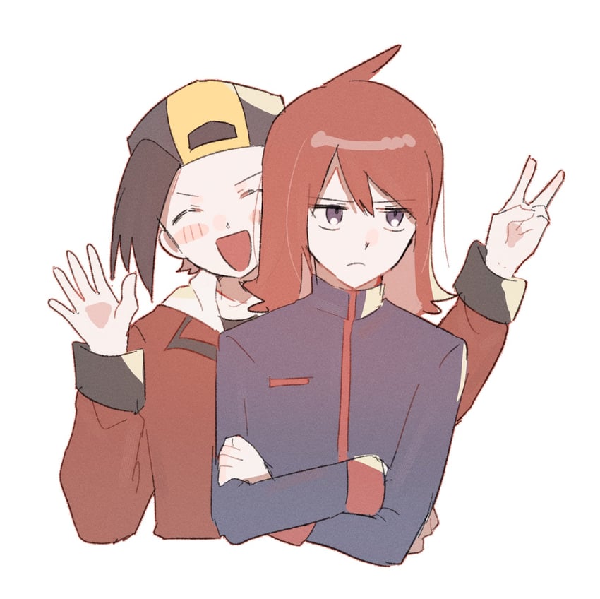 ethan and silver (pokemon and 1 more) drawn by kuritiizu