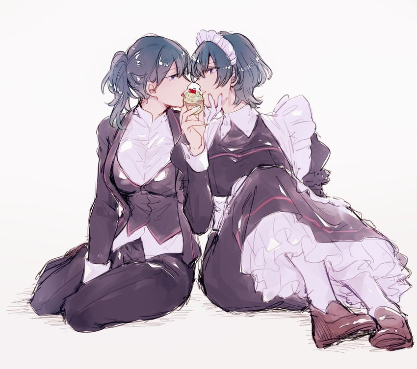 female byleth and male byleth (fire emblem and 1 more) drawn by mizuno_(iori-amu)