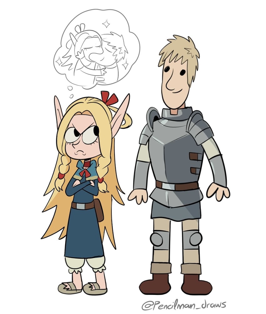 marcille donato and laios touden (dungeon meshi and 1 more) drawn by pencilman_draws