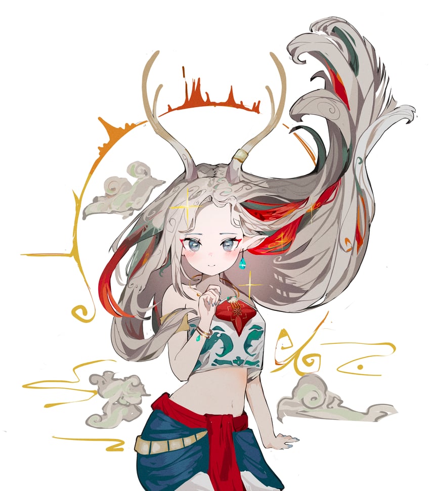 nine-colored deer (arknights and 1 more) drawn by ryu_(17569823)