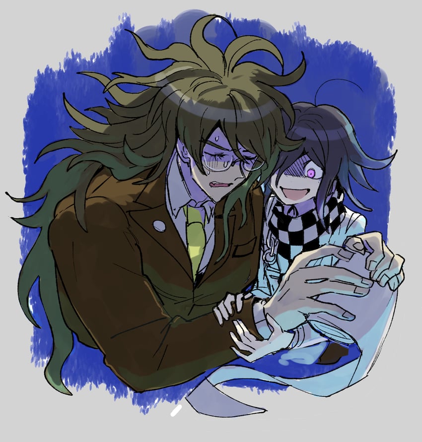 oma kokichi and gokuhara gonta (danganronpa and 1 more) drawn by kumakoro_(tetsupag)