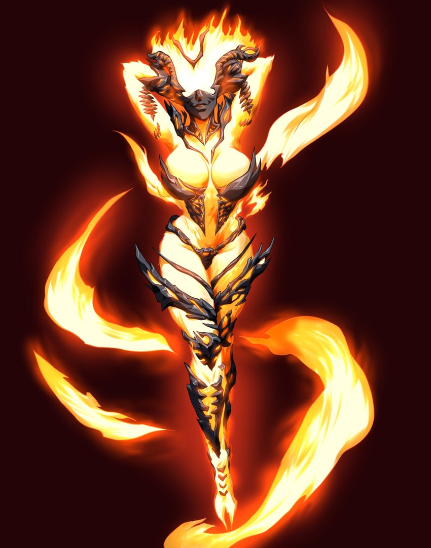 flame atronach (the elder scrolls and 1 more) drawn by rakintor