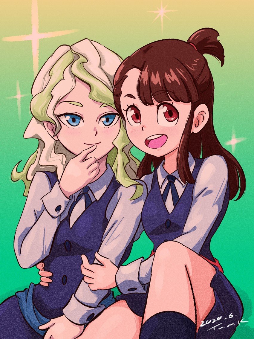 kagari atsuko and diana cavendish (little witch academia) drawn by tsunemoku