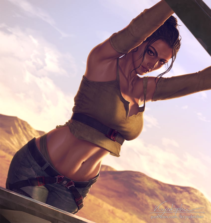 panam palmer (cyberpunk and 1 more) drawn by krystopher_decker