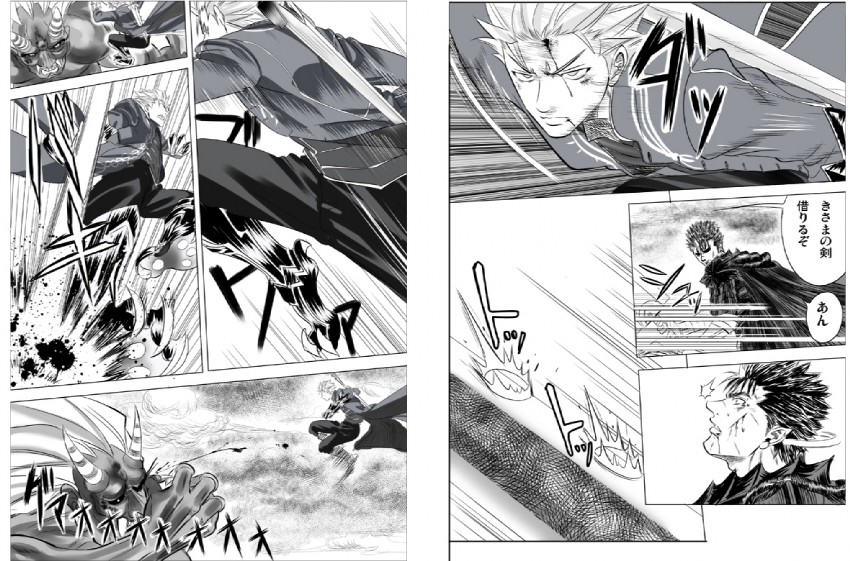 guts, vergil, and beowulf (devil may cry and 2 more) drawn by nagare