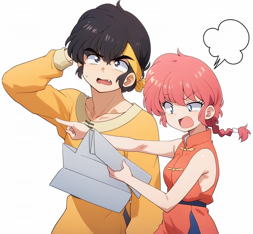 ranma-chan and hibiki ryouga (ranma 1/2) drawn by odochi_(1or8)