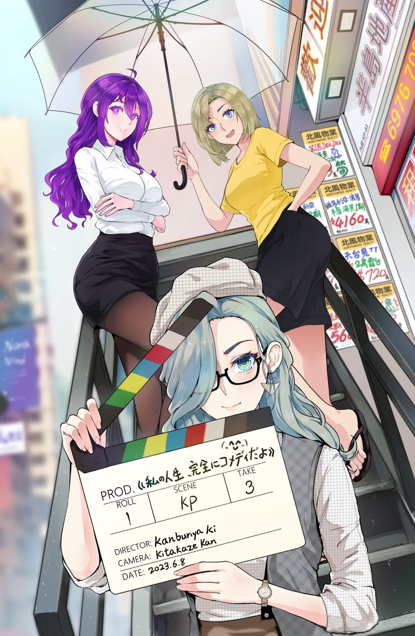 miyaura sanshio, kanburiya ki, and eve han (original) drawn by beifeng_han