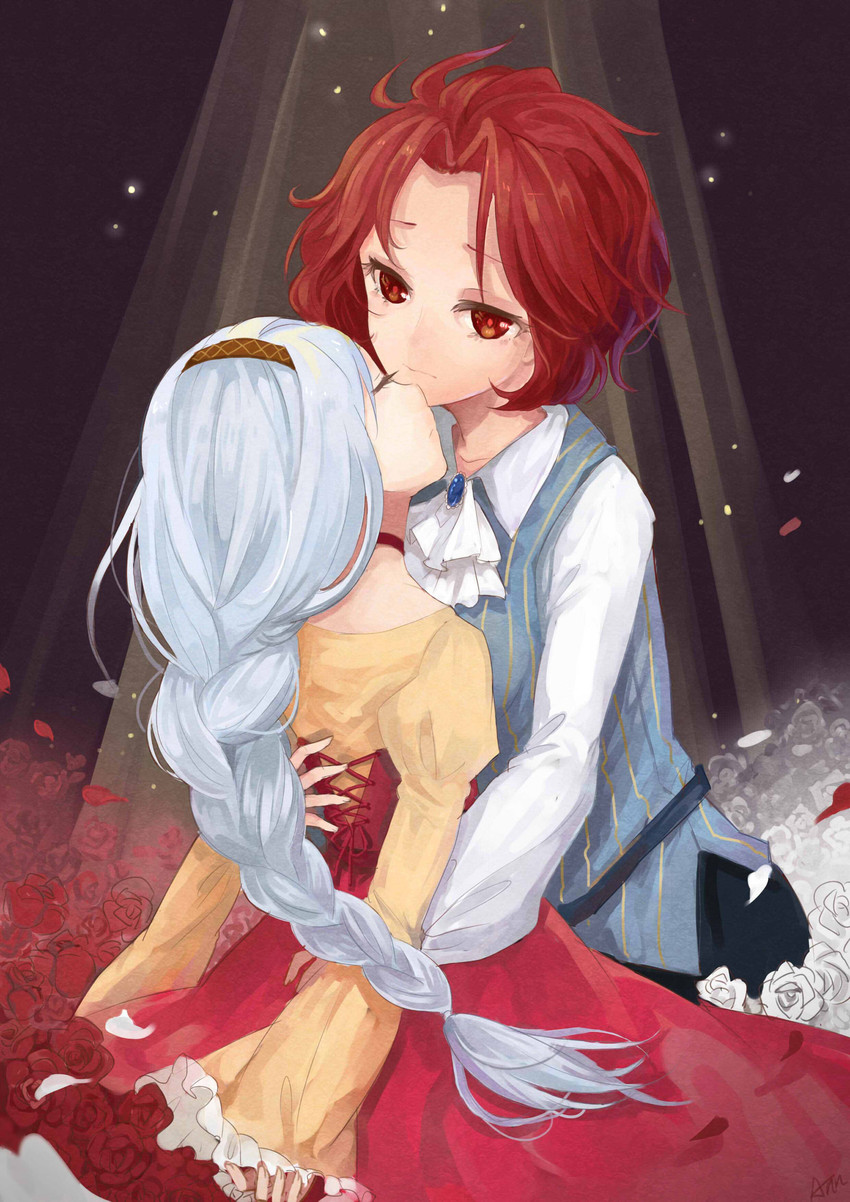 juliet capulet, romeo montague, namatame chitaru, and kirigaya hitsugi (akuma no riddle and 1 more) drawn by ann_jsuan