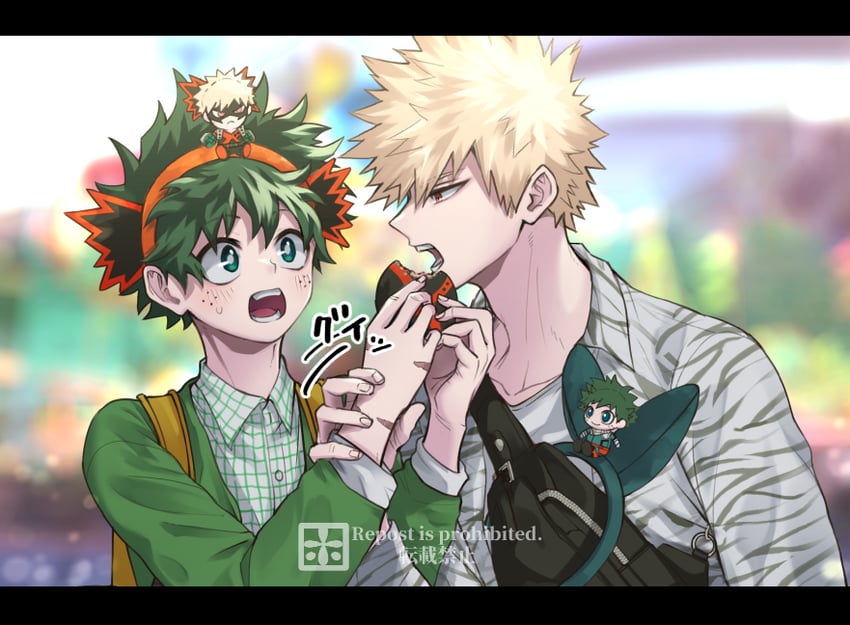 midoriya izuku and bakugou katsuki (boku no hero academia) drawn by ho_(dotto615)