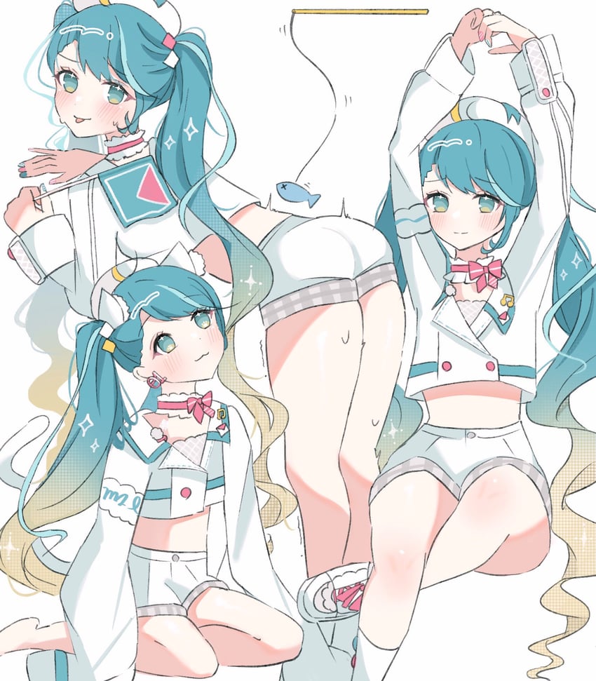 hatsune miku and magical mirai miku (vocaloid and 1 more) drawn by intoru_4