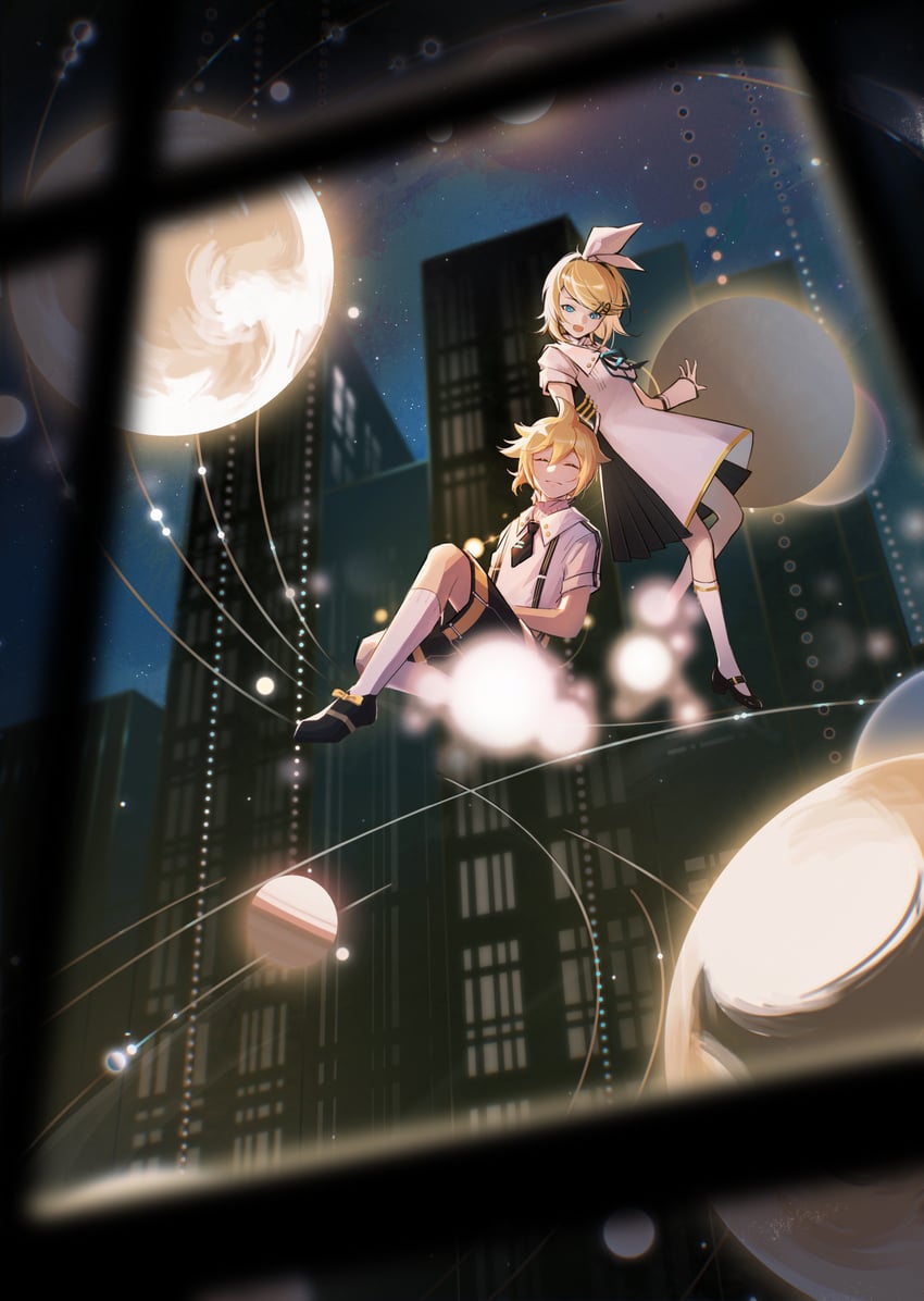 kagamine rin and kagamine len (vocaloid and 1 more) drawn by rui_(fri)