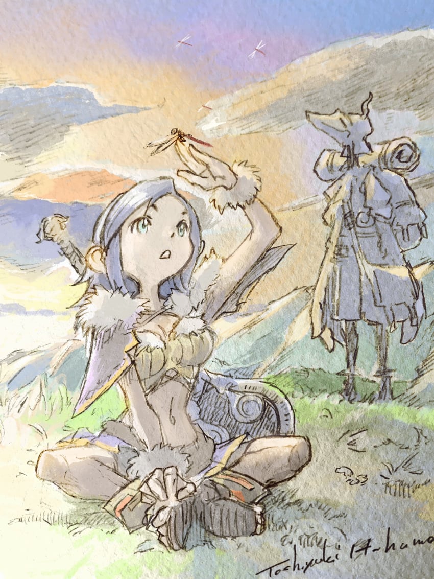 selkie and yuke (final fantasy and 1 more) drawn by itahana_toshiyuki