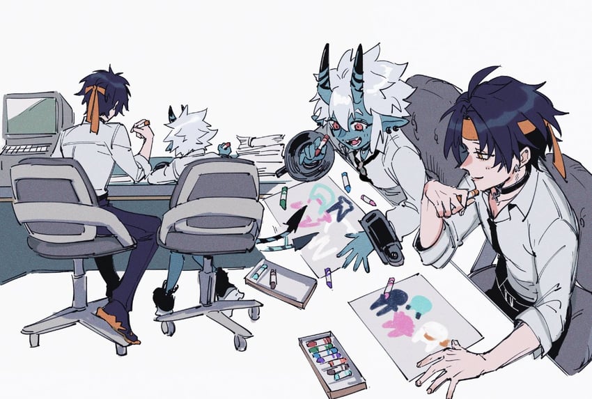 soukaku and asaba harumasa (zenless zone zero) drawn by offnanoda