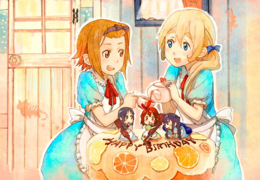 akiyama mio, nakano azusa, hirasawa yui, tainaka ritsu, and kotobuki tsumugi (k-on!) drawn by fukutarou_(enji127)