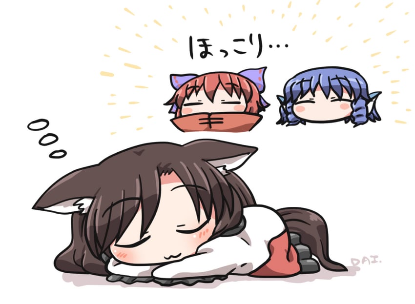 imaizumi kagerou, sekibanki, and wakasagihime (touhou) drawn by rokugou_daisuke