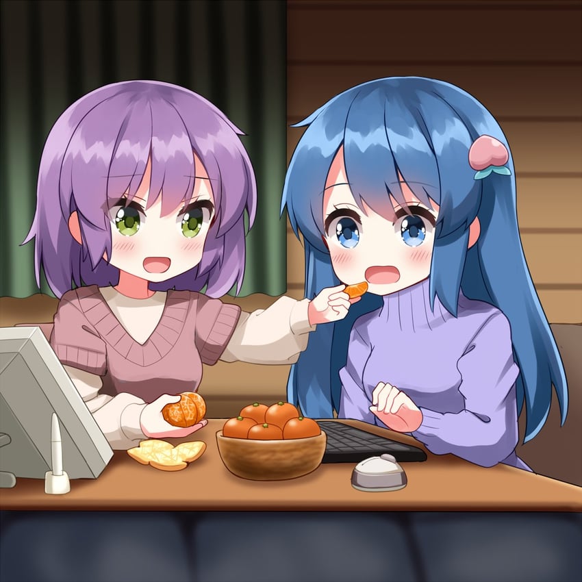 hinanawi tenshi and nagae iku (touhou) drawn by ruu_(tksymkw)