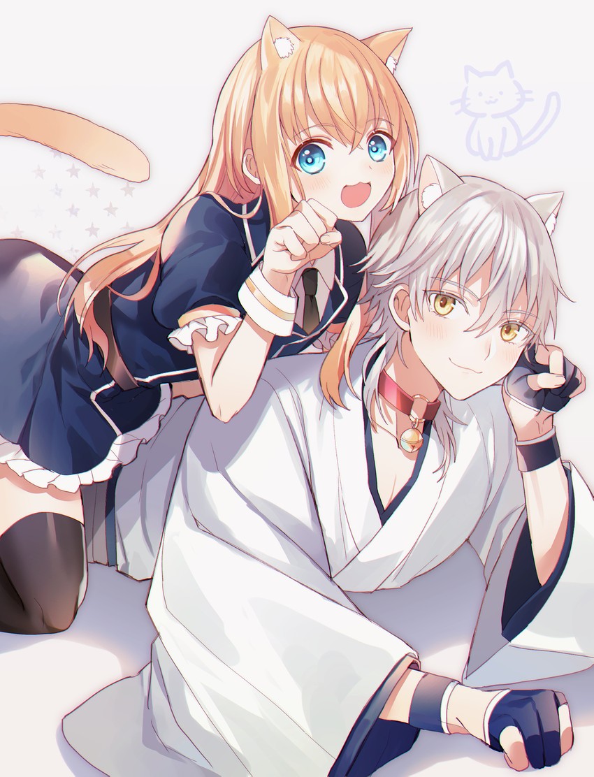 tsurumaru kuninaga and midare toushirou (touken ranbu) drawn by abandon_ranka