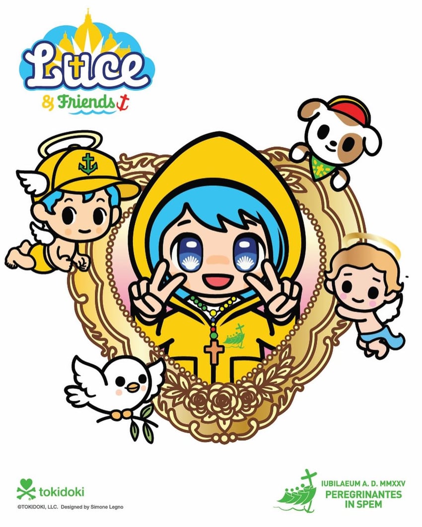 luce, santino, aura, and iubi (jubilee 2025) drawn by simone_legno