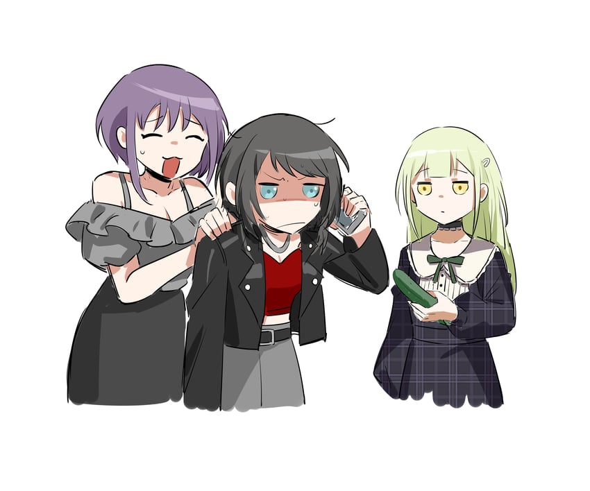 wakaba mutsumi, yahata umiri, and yuutenji nyamu (bang dream! and 1 more) drawn by yzj21333