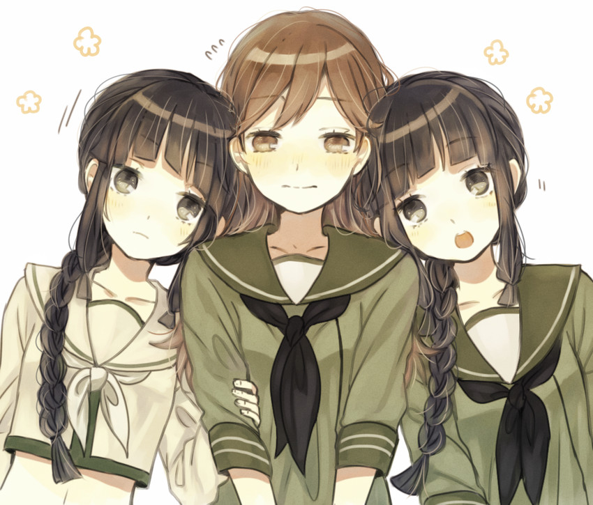 kitakami, ooi, and kitakami kai ni (kantai collection) drawn by kurodeko