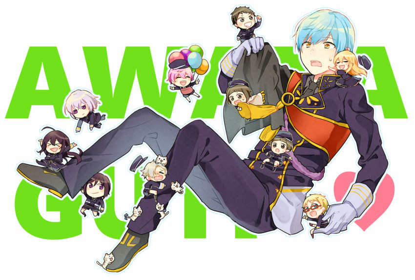 namazuo toushirou, honebami toushirou, midare toushirou, yagen toushirou, ichigo hitofuri, and 7 more (touken ranbu) drawn by tanoki_(mituguma)