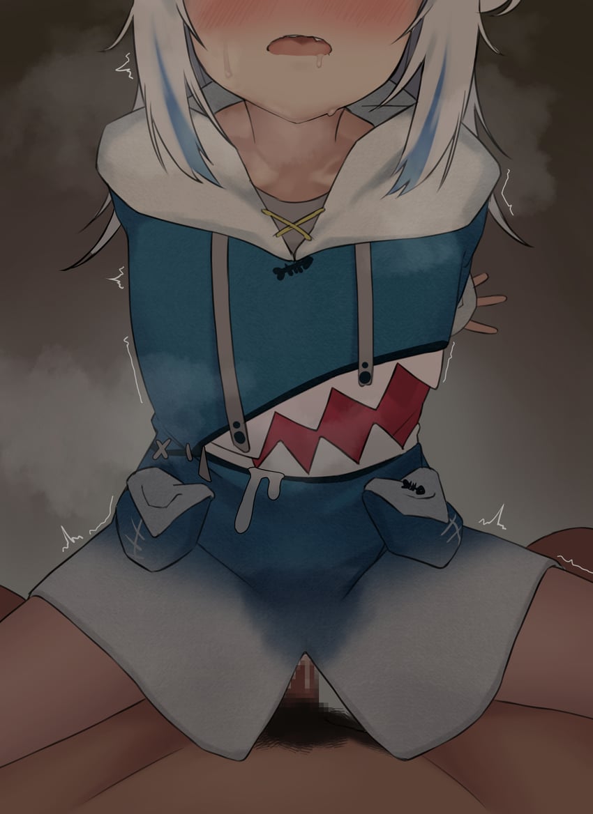 gawr gura (hololive and 1 more) drawn by konro_(fztc3774)
