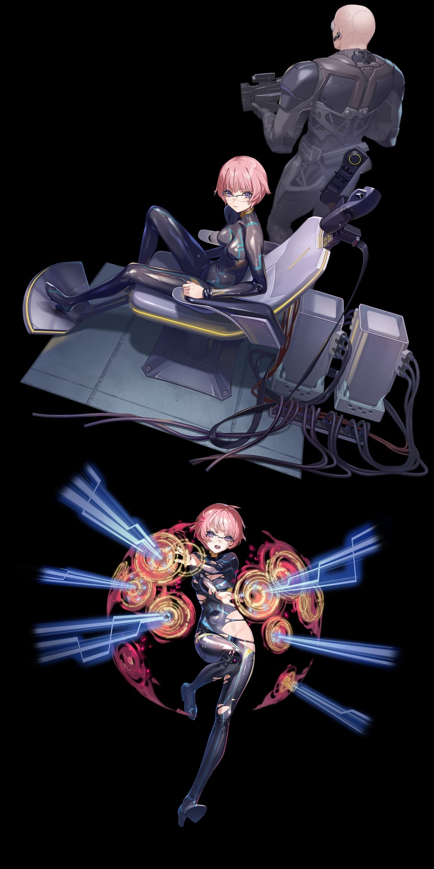 boma and ezaki purin (girls' frontline and 2 more) drawn by yitiao_er-hua