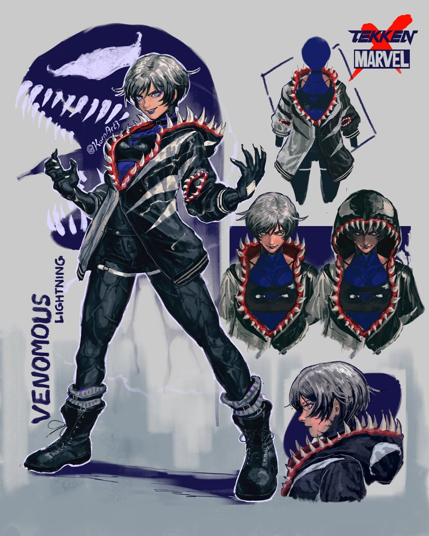 venom and reina (marvel and 2 more) drawn by kornart