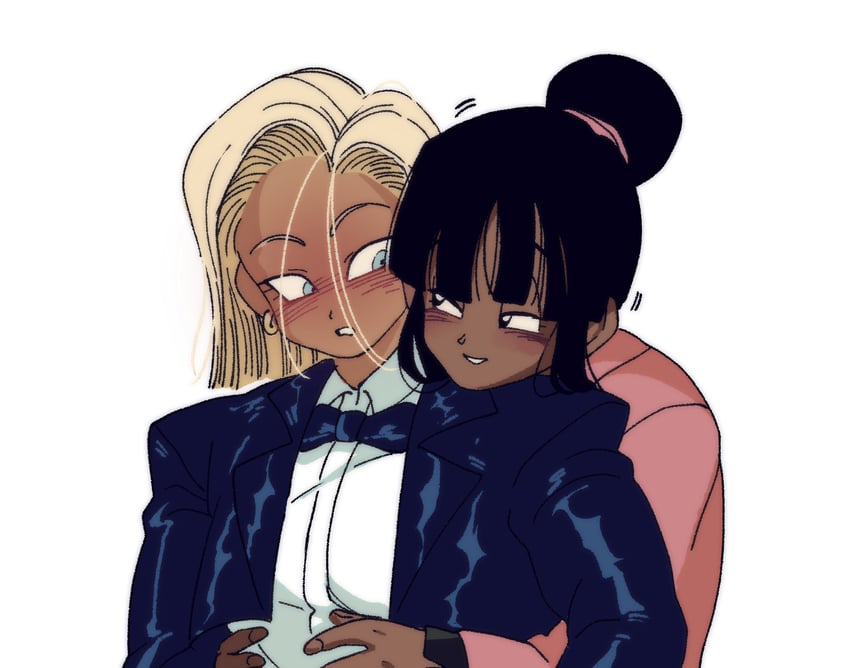android 18 and chi-chi (dragon ball and 1 more) drawn by cal_monssi